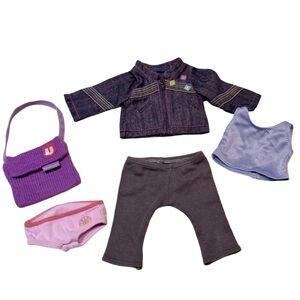 American Girl Doll 18” Back 2 School Outfit with Book‎ Bag and Denim Jacket
